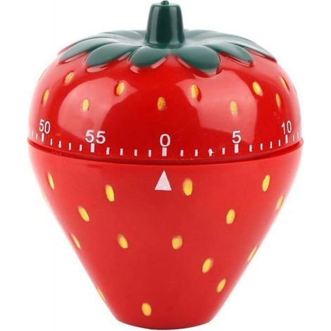 Minuterie Cuisine - 60 Minutes - Mécanique - Forme Fraise - Usage Cuisine - 1 Pièce (1/4)