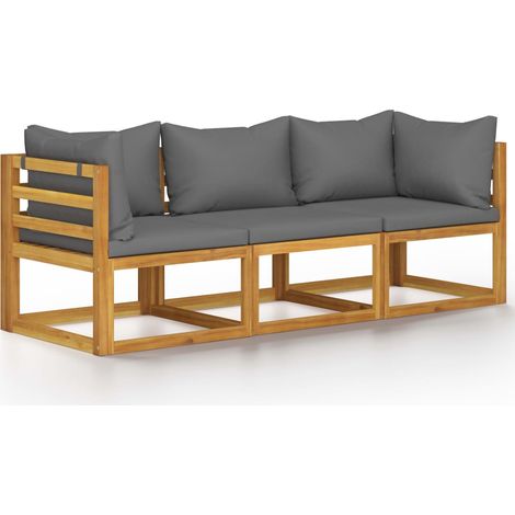 Maison Exclusive - Divano da Giardino a 3 Posti con Cuscino in Legno di Acacia