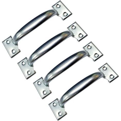4 Pack Retro Barn Door Handles for Kitchen Cabinets, Hole Distance: 58mm, Silver Iron (1/5)