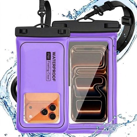 Funda flotante impermeable para teléfono, color morado. (1/5)