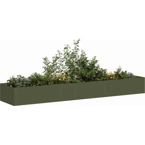 Pflanzgefäß Olivgrün 360x80x40 cm Stahl