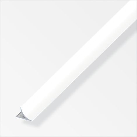 alfer Randfugeabdeckprofil 1 m, 12 x 17 mm Alu beschichtet brillantweiss Profil