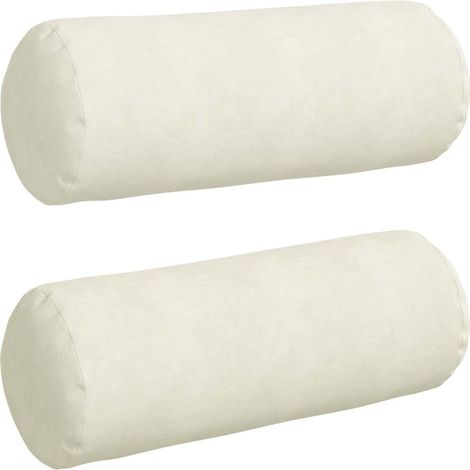 Maison Exclusive - Cuscini a rullo 2 pcs Crema Ø 25 x 70 cm Tessuto in Cords