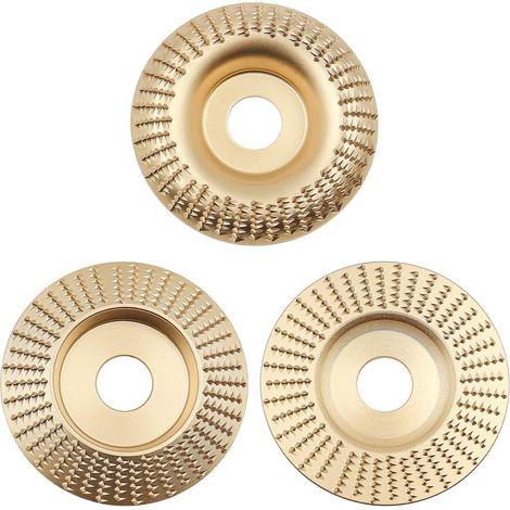 3pcs Wood Sanding Disc, Grater Disc for Angle Grinder, Wood Carbide Grinding Wheel Angle Grinder (Gold) (1/5)
