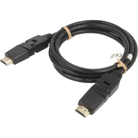 Cable HDCP 2.2 HDMI 2.0 male mobile 360o des deux cotes - 3m