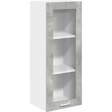 Armadio a parete con grande capacità di stoccaggio moderno 40 x 31 x 100 cm in legno ingegnerizzato grigio cemento 020053420