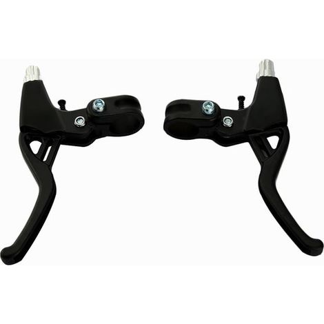 1 par de manetas de freno universales de aluminio para bicicletas de montaña con un diámetro de 22 mm (negras) (1/5)