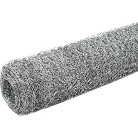 Maison Exclusive - Drahtzaun Verzinkter Stahl 25x1,5 m Silbern