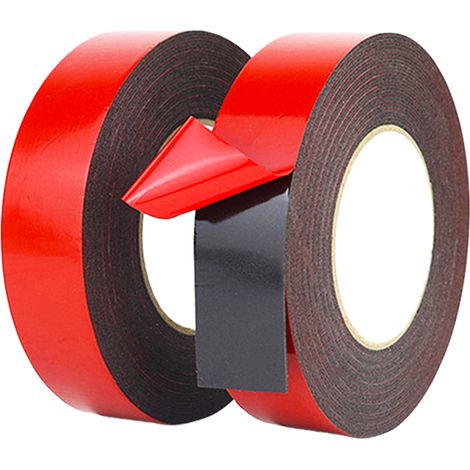 Cinta adhesiva de espuma de doble cara (negra) - Tamaño15mm x 10Metros – Cinta de fijación de alta resistencia, 2rollo (1/4)