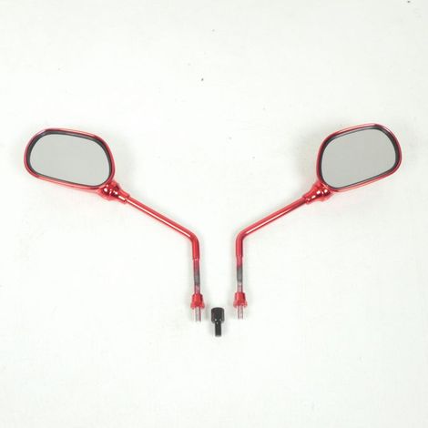 Paire de rétroviseur universel Rouge M8 pour deux roues scooter (1/3)