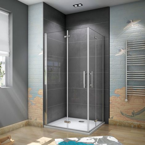 B:90xT:90x185cm Falttür Drehtür Eckeinstieg Duschabtrennung Duschkabine Dusche (1/5)