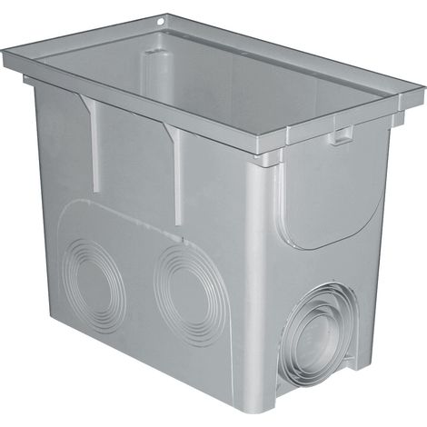 First Plast – Regard polypropylène rectangulaire 300 x 500 mm – Sortie d'eau Ø80 à 140 – Joint étanche pour dilatation – Empilable pour stockage