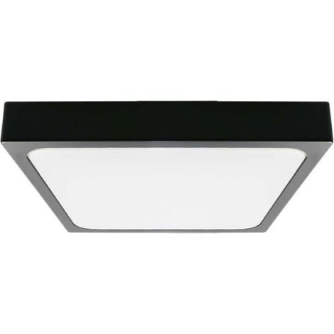 V-Tac VT-8624S Plafonnier LED avec détecteur de mouvement - 24W - Noir - 4000K - Carré - Adapté à la salle de bain (1/5)