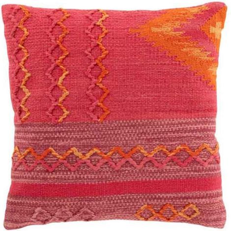 Coussin Déco "Joyeux Ethnic" 45x45cm Rose & Violet (1/4)
