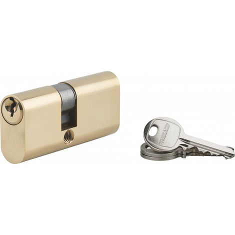 Thirard – Cylindre de serrure double entrée ovale 28x35mm – Laiton anti-arrachement – 3 clés – 5 goupilles pour sécurité renforcée (1/4)