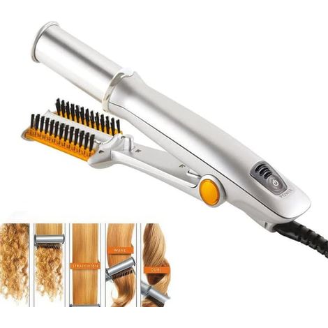 Fer à lisser/boucler électrique multifonctionnel 2 en 1, portable, anti-brûlure, pour perruques, barbes et coiffures de voyage. (1/5)