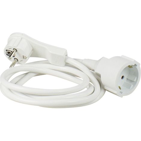 AS Schwabe 50211 Strom Verlängerungskabel Weiß 2 m H05VV-F 3G 1,5 mm²