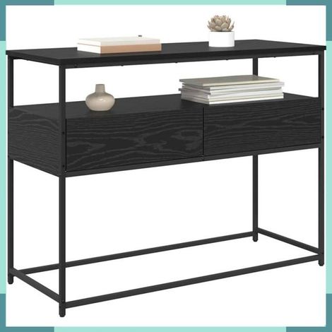 882229 Table console Chêne noir 100 x 40 x 75 cm Bois d'ingénierie (1/5)
