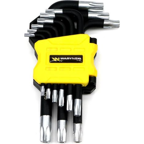 Juego de llaves Torx T10-T50 de acero S2, 9 piezas, en soporte Waryński. (1/4)