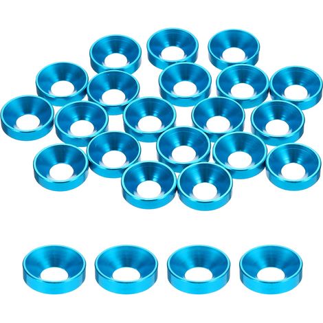 20 Pièces Rondelles à Tête Fraisée, Rondelles de Tasse M6 x 13.8 mm, Rondelle Fraisée, Rondelle Boulon En Aluminium Pour vis à tête, tige filetée, Accessoires, Bleu clair (1/5)
