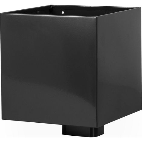 Boite à eau Noir RAL 9005 200 x 200 sortie 60x80 mm avec grille anti-feuilles – LPP Noir (1/5)