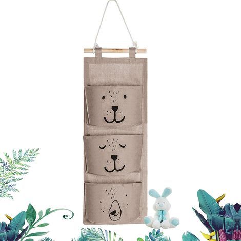 Borsa portaoggetti da appendere, organizer con tasca da appendere, borsa portaoggetti, borsa in tessuto da appendere, contenitore da appendere (1/5)