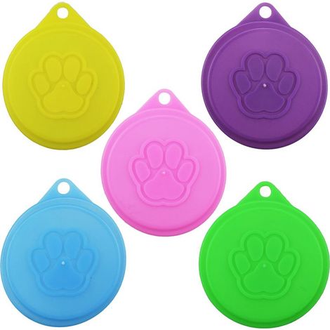 Ensemble de 4 gamelles pour animaux - Rose + Jaune + Bleu + Vert + Violet - Taille universelle (1/5)