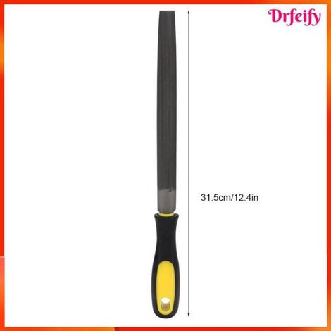 Lime demi-ronde - - Lime à dents moyennes (200 mm) - Acier T12 - Poignée PP ergonomique - 31,5 cm (1/5)