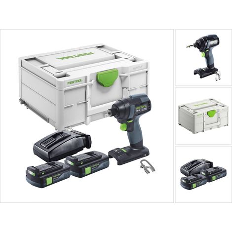 Festool TID 18-Basic avvitatore a impulsi a batteria 18 V 180 Nm 1/4" + 2x batteria ricaricabile 3,0 Ah + caricatore + systainer