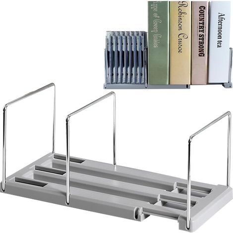 Serre-Livres, Serre-Livres réglable, Serre-Livres école, Serre-Livres Gris, pour bibliothèque Bureau Maison antidérapant, Bookends (Extensible) (1/5)