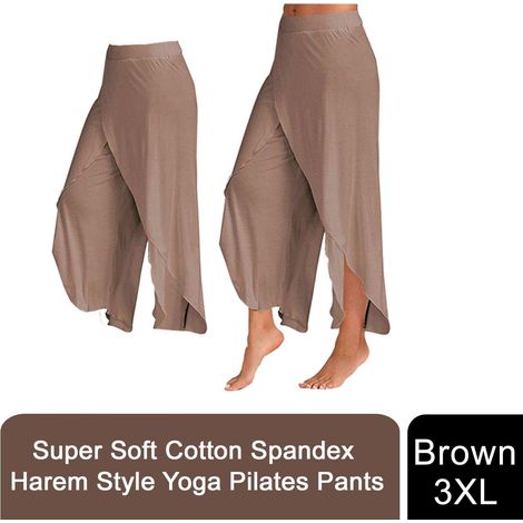 Aquarius Super Soft Modal Spandex Yoga Pilates Pants, Brown 3XL (1/5)