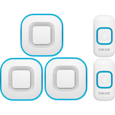 Smart Wireless doorbell, smart LED doorbell for home, 3 chimes, 2 buttons, white (1/5)