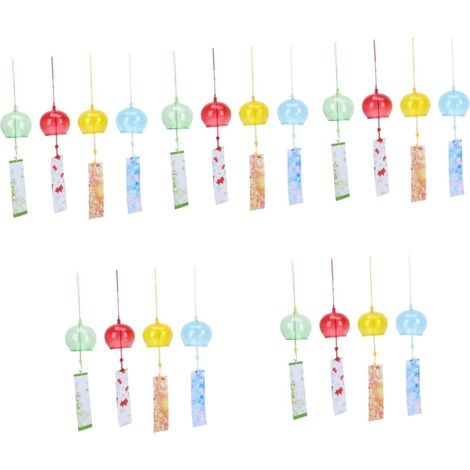 20pièces Cloches à Vent Décoratives Verre Coloré De Pendentifs Chic pour Décoration Intérieure Et Extérieure Style pour Balcon Et (1/5)