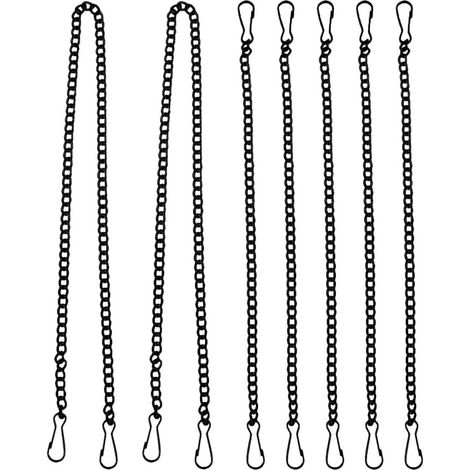 Chaîne Métallique Noire 7pcs pour Suspendre Tableaux et Paniers à Fleurs, Utilisation Polyvalente en Supermarchés et Centres Commerciaux (1/5)