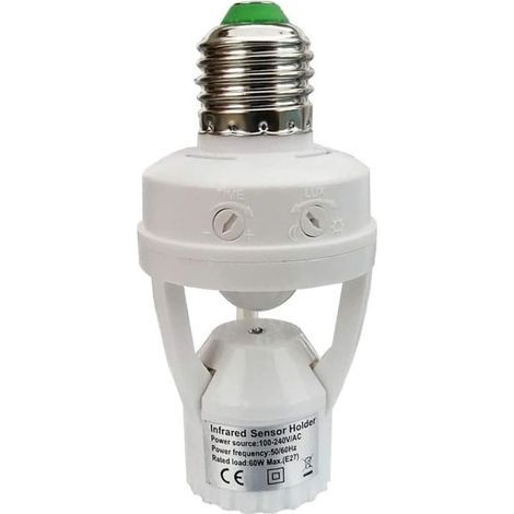 Portalámparas con sensor de movimiento PIR, base E27 (1/5)