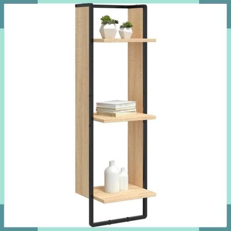 836304 étagère murale 3 niveaux chêne sonoma 30x25x100 cm (1/5)