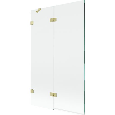 Mexen Lunar Duschwand 2-flügelig links 110 x 150 cm, transparent, gold gebürstet - 897-110-100-55-00-L (1/5)