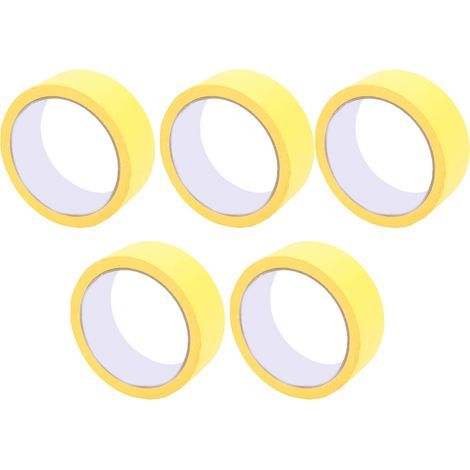 5 pièces ruban de masquage 35mm x 20m facile à déchirer imperméable à l'eau inscriptible peintres pour mur Auto maison peinture jaune (1/5)