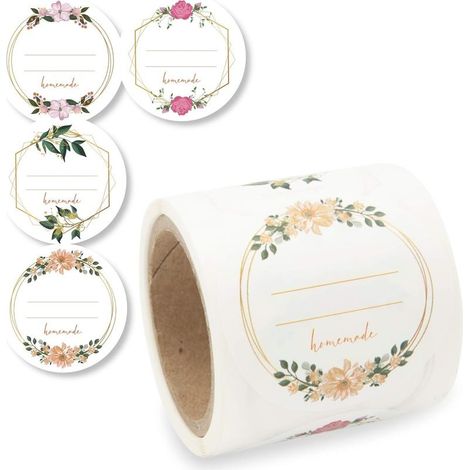 200 self-adhesive plastic labels (5 cm) - easy to remove stickers for jam jars, freezers, and food containers - waterproof stickers leave no residue (1/5)