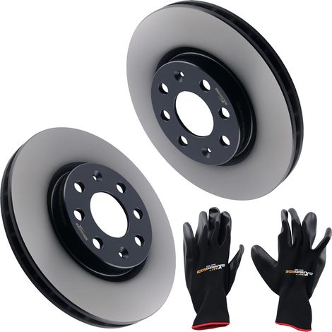 Dischi freno, spessore 22 mm, compatibili con Fiat Punto Evo 08-12, design ventilato, maggiore efficienza di frenata, materiale in ghisa resistente (1/5)