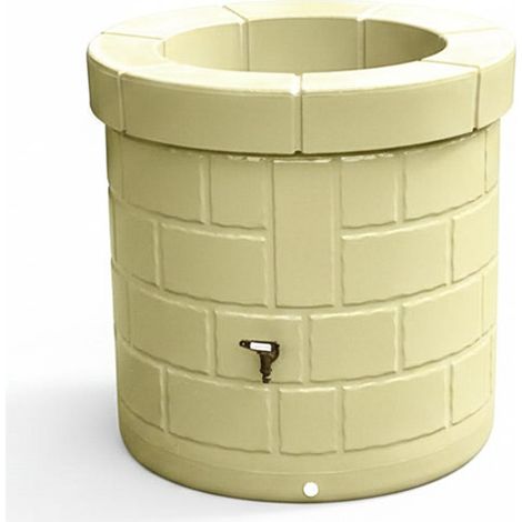 Plast'Up Rotomoulage – Récupérateur d'eau de pluie 340L – Ultra-résistant en polyéthylène – Kit de raccordement inclus – Design 2-en-1 avec bac à fleurs (1/4)