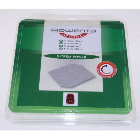 Lot de 5 microfiltre x-trem power pour Aspirateur ROWENTA ZR002501