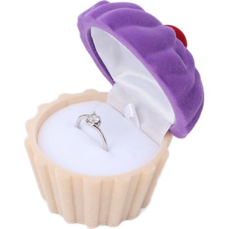 Écrin de voyage velours violet pour boucles d'oreilles - Parfait cadeau fiançailles, mariage et organisation bijoux (1/5)