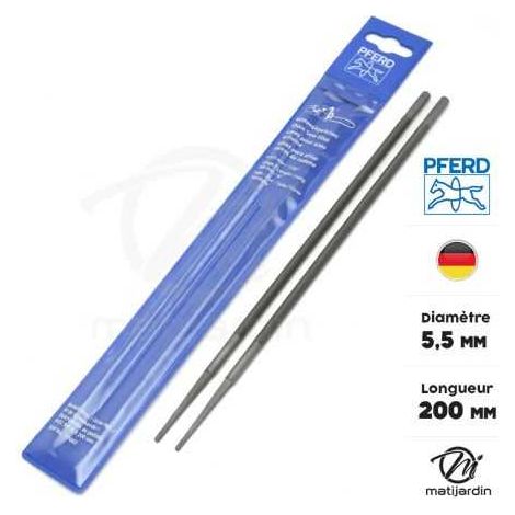 Limes pour l'affûtage de chaîne tronçonneuse. Pferd Ø 5,5 mm. L 200 mm.  Par 2 (1/3)