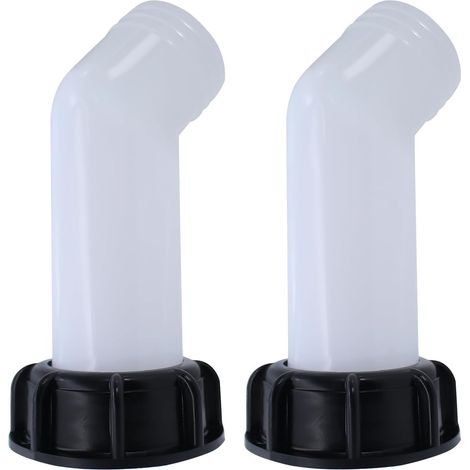Lot de 2 robinets de sortie IBC, adaptateur IBC S60 x 6, filetage grossier, bec de sortie IBC, accessoires de réservoir IBC, couvercle de vidange, bouchon de soupape, filetage intérieur pour (1/5)