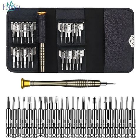 Tournevis Précision Mini 25 en 1 Kit, Tournevis Outils de Réparation pour iphone, Portable Laptop, Montre, Lunettes, Bijoux, Jouets (1/5)