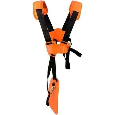 pair Harnais Débroussailleuse- Bandoulière Double - Harnais de Doudeuse- pour Débroussailleuse, Tronçonneuse et Tondeuse à Gazon Compatible avec Stihl FS, Taille-Bordures série km,Orange (1/4)