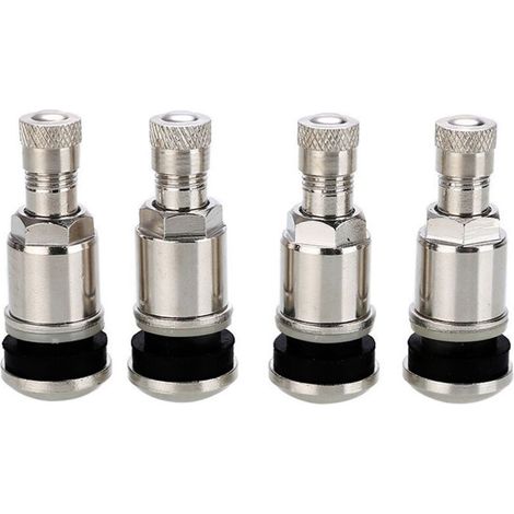 x 45 mm silberne Stahlventile für schlauchlose Autoreifen