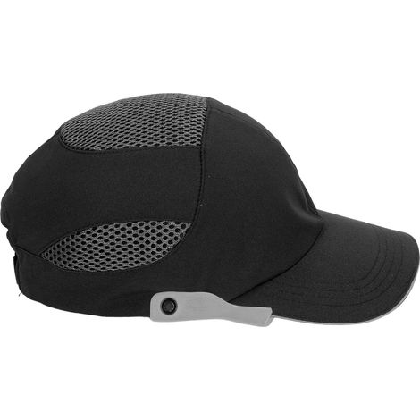 Gepolsterte Baseballkappe, stabil, atmungsaktiv, verstellbarer Kopfschutz, schwarz mit grauem Schirm, für Sport und Arbeit (1/5)