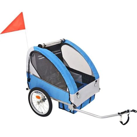 Remorque à vélo grise et bleue, 30 kg (1/5)